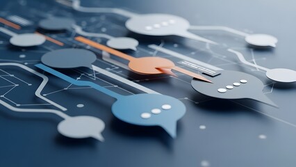 Digital communication speech bubbles technology concept.