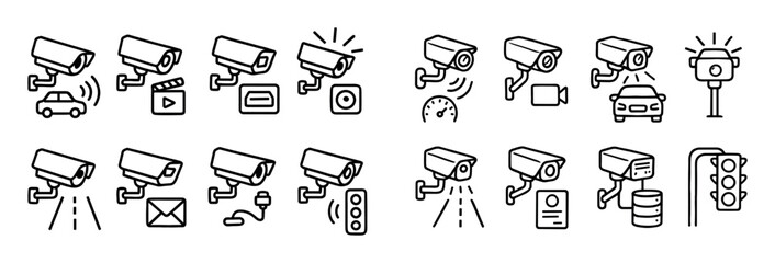Fototapeta premium Traffic Camera Icons