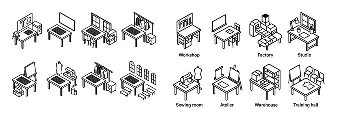 Obraz premium Isometric Cutting Icons