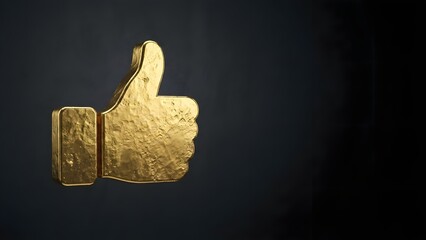 Golden Thumbs Up Hand Gesture Approval.