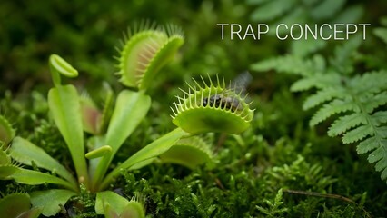 Venus Flytrap Plant in Natural Habitat.