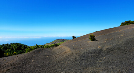 Volcanic landscape overlooking the Atlantic Ocean, Island El Hierro, Canary Islands, Spain, Europe. © Iryna Shpulak