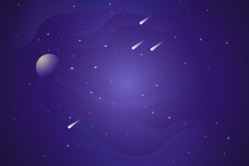 Naklejka premium Abstract outer space background with stars and cosmic wave shapes