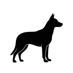 Dog Silhouette Standing – Canine Profile Pet Animal Vector Icon