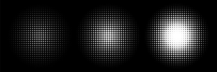 black white circular halftone dot pattern. Vector eps 10