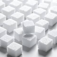 Close-up of Sugar Cubes - A Sweet and Simple Composition of White Squares.