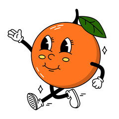 orange fruit in cute cartoon shape