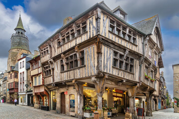 Street in Dinan downtown, France