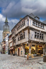Street in Dinan downtown, France