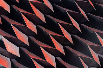 Folded spray painted colorful paper art, Japanese origami background texture, abstract geometric pattern artwork