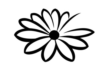 Daisy Flower Isolated  Clean Flat Vector  Pure Whi Vector Illustration Isolated on White Background