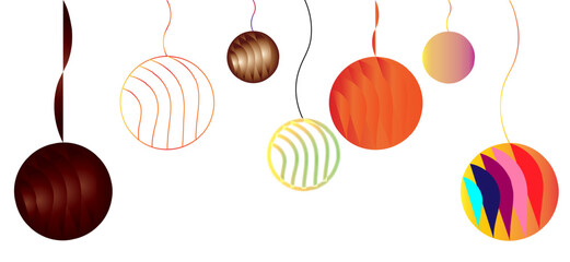 Colorful Hanging Ornaments for Celebration, Party Decor, and Festive Design Concepts.