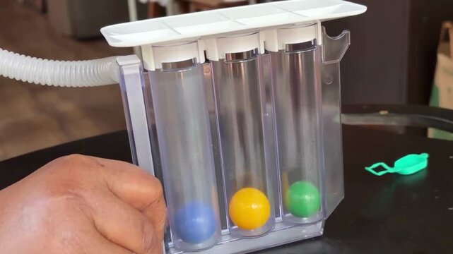 A respirometer being used