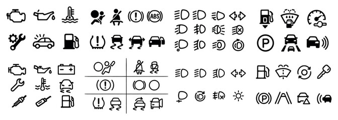 Car dashboard warning and indicator symbols guide