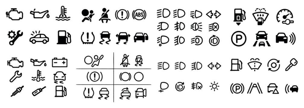 Car dashboard warning and indicator symbols guide