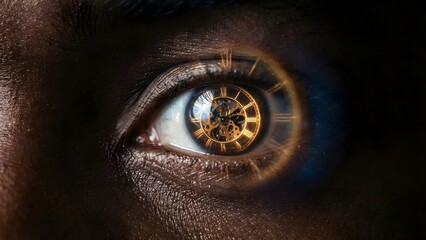 Human Eye with Gear Mechanism Reflection.