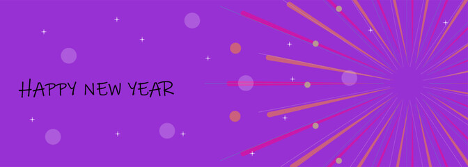Obraz premium Happy New Year Fireworks Celebration Background.vector illustration eps10