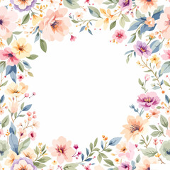 floral frame with butterflies