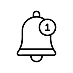 Obraz premium A notification bell icon bold outline vector illustration design