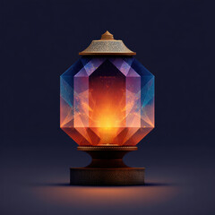 Luxury Ramadan Lantern with Geometric Glow
