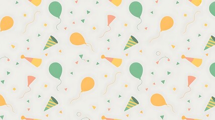 Vibrant party background with colorful balloons and confetti