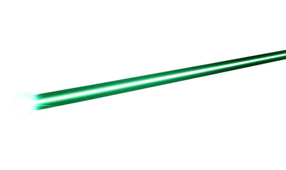 Fototapeta premium Green Laser Beam on Transparent Background, High-Tech Precision Effect