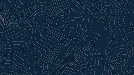 Obraz premium Dark blue topographic map background with white contour lines