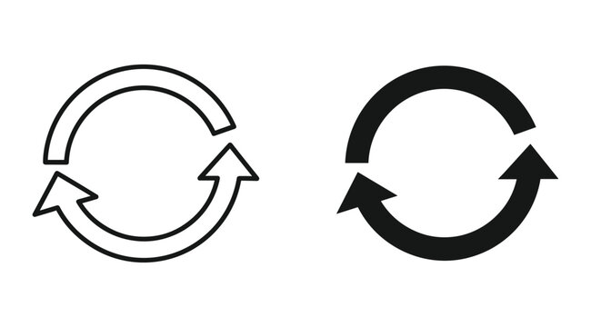 Refresh reload restart icon set