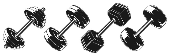 Silhouette Dumbbell Gym Fitness Equipment Weight