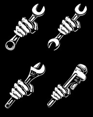Silhouette Fist Punch Holding Wrench Set