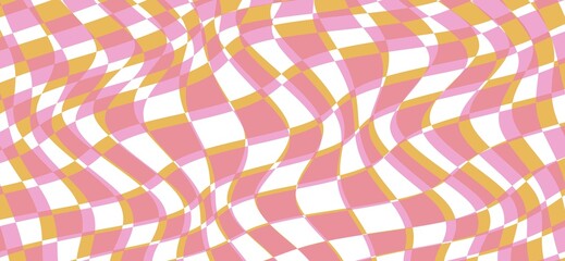 Distorted square blocks with soft shadow underneath, playful geometric wide wallpaper