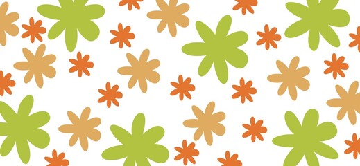 Large and small translucent flower patches, layered soft wallpaper, dreamy gentle wide background