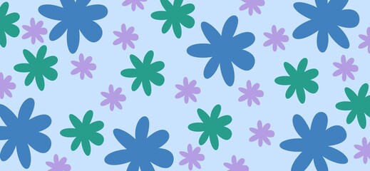 Large and small translucent flower patches, layered soft wallpaper, dreamy gentle wide background