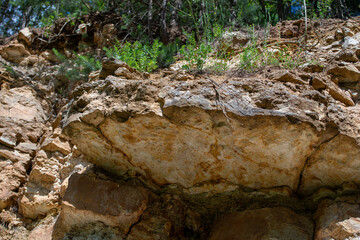 Obraz premium Stratified Rocks of the Serpukhovian Stage in Russia, Serpukhov