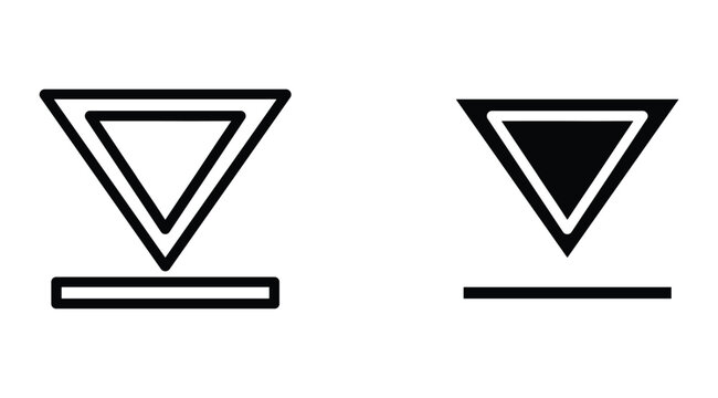 Black and white inverted triangle logos on white background