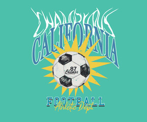 Fototapeta premium California football team logo design. Football tournament slogan artwork for t shirt, posters, stickers, background and others.