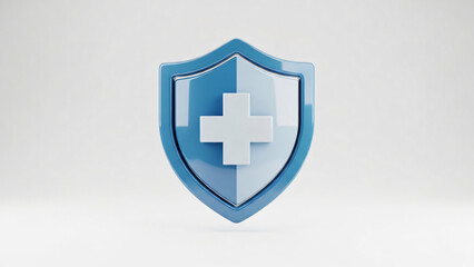 a blue shield with a cross on it