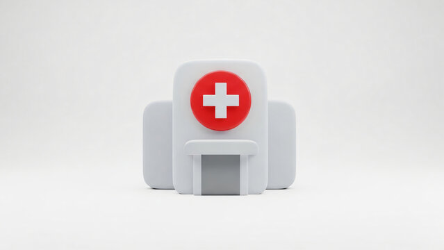 a white chair with a red cross on it - Powered by Adobe