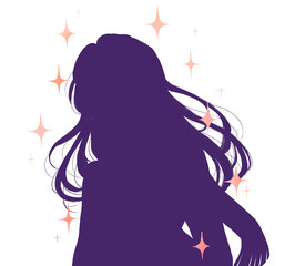 外出する女性　冬　雪