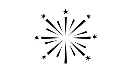 A black and white graphic of a stylized burst with radiating lines and small stars. © AlyaNaja