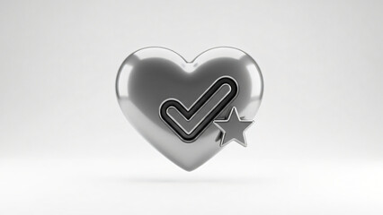 a silver heart with an arrow in the middle