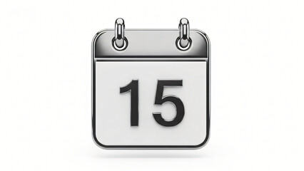 a black and white calendar with the number 15 on it