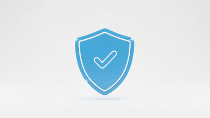 a blue shield icon with a tick symbol on it