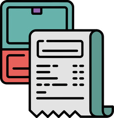 flat design icon of payment receipt