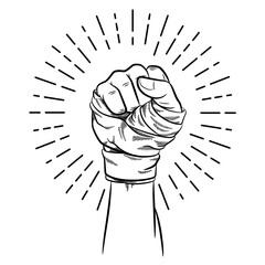 Doodle Fist Raised Boxing Bandage Wrapping