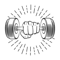 Doodle Fist Punching Dumbbell Round Weight