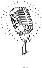 Doodle Microphone Standing Live Standup Comedy