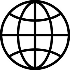 silhouette icon of globe with grid