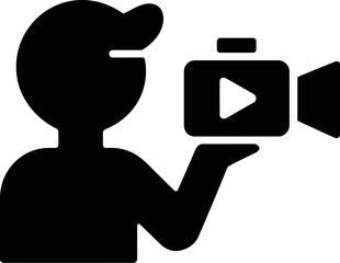 silhouette icon of live stream