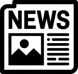 silhouette icon of news article
